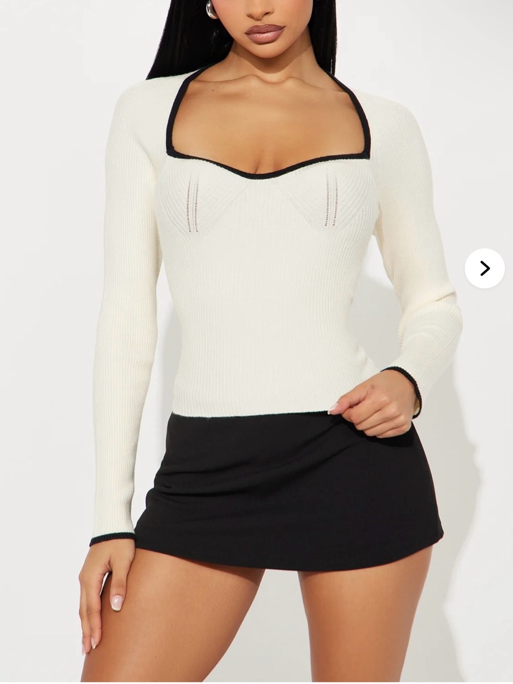 Iris  Cozy Inside Contrast Sweater Top – Size S